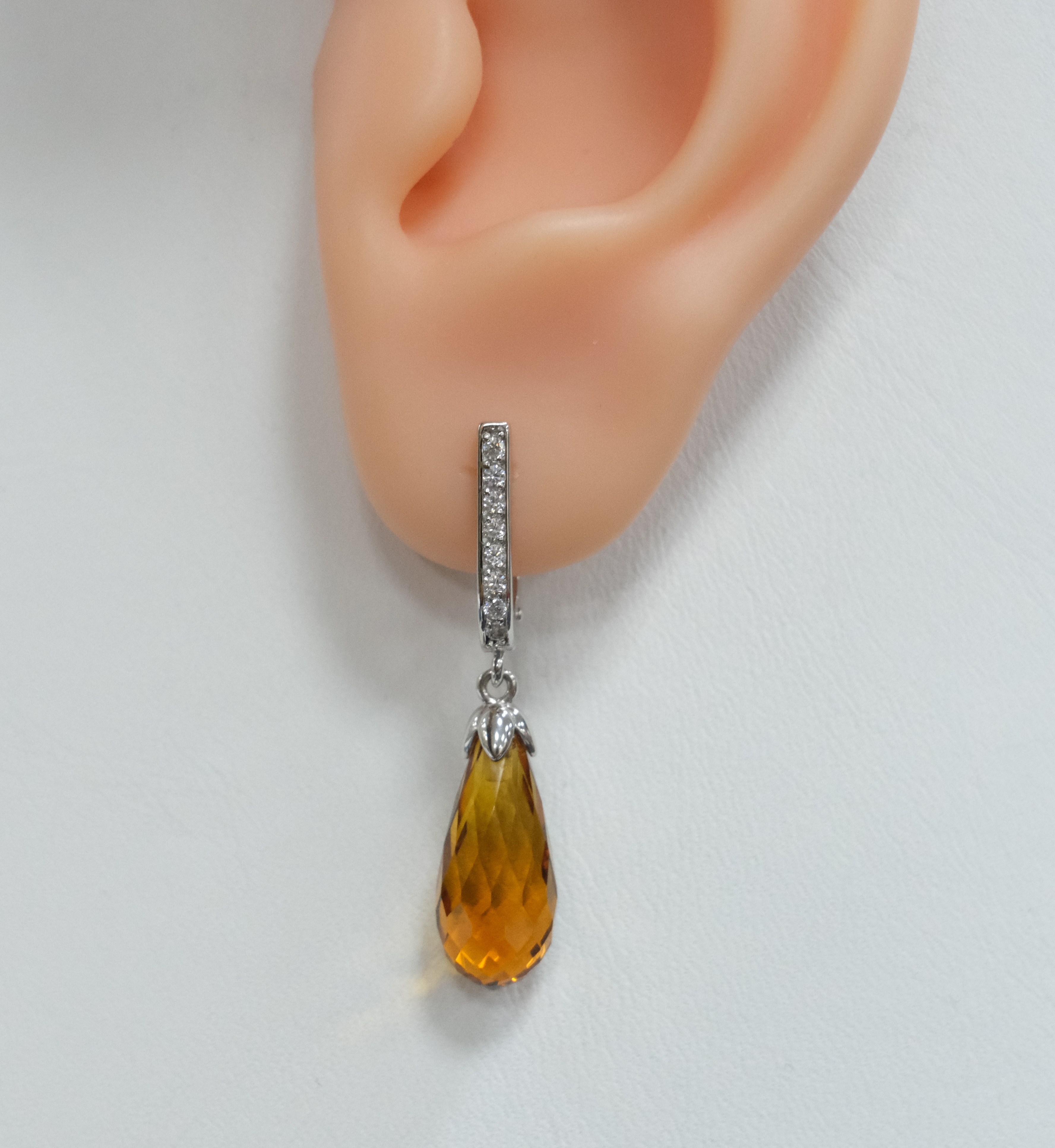 Серебряные серьги с цитринами